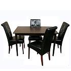   Tiffany 5 Piece Black Dining Room Table Chair Seat Furniture Set NEW
