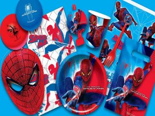 Spiderman Party Supply Balloon Plate Cup Napkin Fork Banner Flag 
