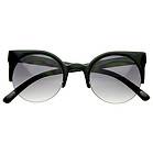   Retro Designer Super Round Circle Cat Eye Semi Rimless Sunglasses 8095