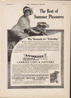 FA 1913 EVINRUDE ROW BOAT MOTOR ENGINE WOOD MILWAUKEE SUMMER 