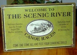 nautical ~ SCENIC RIVER canoe races METAL SIGN vintage look BOAT
