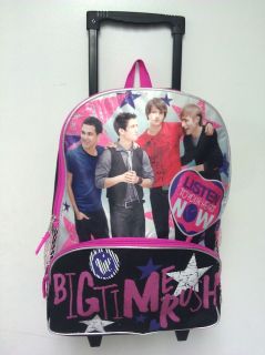 NEW Big Time Rush backpack on wheels with matching lunch box case 