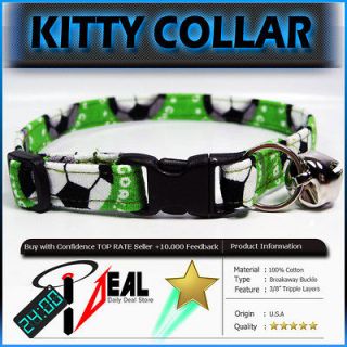 Breakaway SAFETY CAT Collar * GREEN MET SOCCER GOALS *