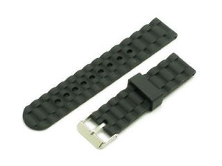 20mm Black Rubber Divers Watch Band fits TAG HEUER