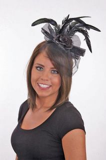   Headband W Black Rose & Lace Saloon Girl Costume Headpiece 24612