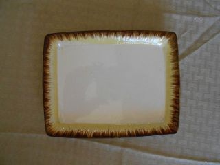 Vintage platter tray white with yellow brown edging made in Occupied 