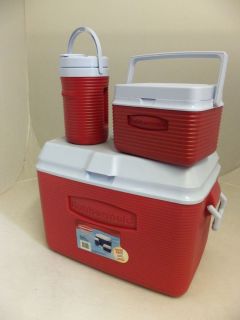 RUBBERMAID 48 QUART VICTORY COOLER ICE CHEST 3 PIECE VALUE PACK 2A17 