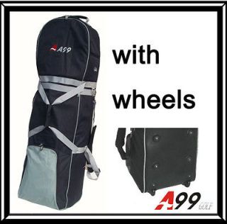 T03 BRAND A99 Golf bag Travel cover wheeled rolling new black