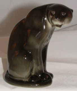 Lomonosov Russian Porcelain Panther Black