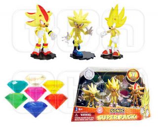 SONIC THE HEDGEHOG figures SUPER PACK silver SHADOW 3 PACK + 7 