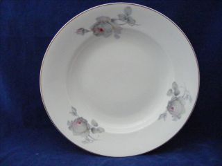 Cmielow Fine China Cream Soup Bowls Pearl Gray & Red Roses Poland