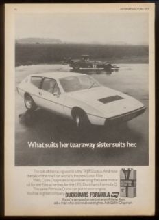 1974 Lotus Elite & JPS John Player Special Duckhams ad