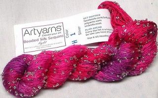 Artyarns Beaded Silk & Sequins Light Embellished Yarn Choose From 7 