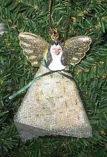 NEW* HandCrafted Angel SPRINGER SPANIEL Xmas Ornament