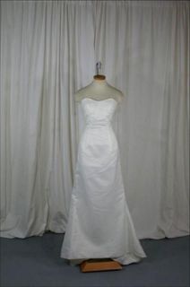 White Strapless Wedding Dress with Clear Beads , Mermaid Style