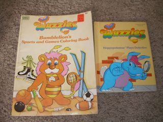   COLORING BOOK 1985 HIPPOPOTAMOUS BUMBLELION SPORTS & GAMES LOT 2