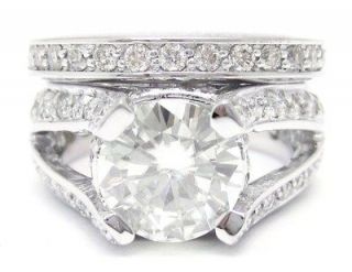  & DIAMONDS SPLIT SHANK ENGAGEMENT RING & BAND WEDDING SET R77
