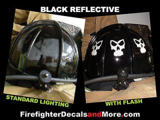   Black Helmet Skull for all Helmet Types Firefighter Rescue & More