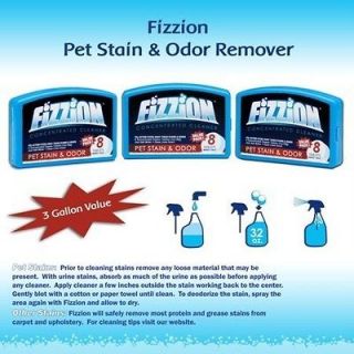 Fizzion Pet Stain Odor Remover 3 8 packs 24 Tablets Non Toxic Kid Pet 