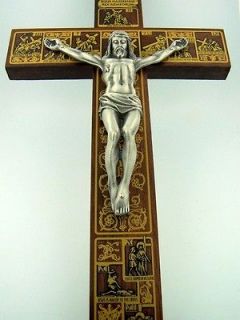 Large Wood Wall Hanging Crucifix Cross Celtic Design