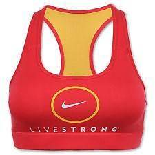 Womens Nike Livestrong Pro Logo Sports Bra Red