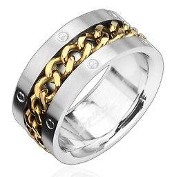   Stainless Steel Gold Chain Spinner Bolted Ring 9,10,11,12,13,​14,15