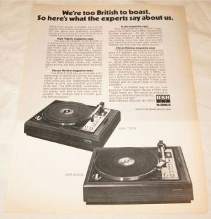 Vintage BSR 710QX 810QX Stereo Turntable PRINT AD 1975