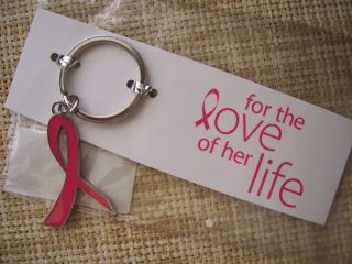Breast Cancer Awareness Metal Pink Ribbon Key Chain