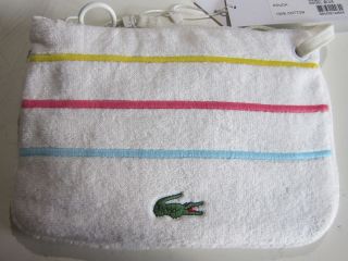 Lacoste Terrycloth Pouch or Wristlet   Bright White  NWT  Retail $60