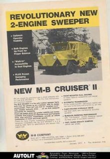 1971 MB Cruiser II Street Sweeper Truck Ad