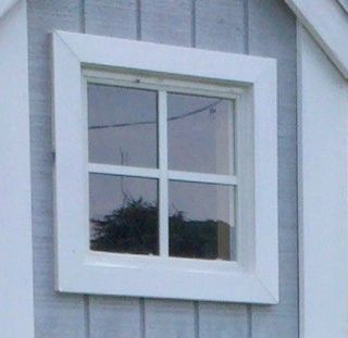 Shed Window 12 x 12 Small Square White, Safety Glass