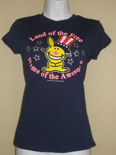 HAPPY BUNNY 4TH OF JULY T SHIRT LAND OF THE FREE & AWESOME