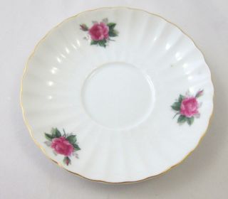 Vibrant Vintage Bond Ware Porcelain Hand Painted Saucer With Rose 