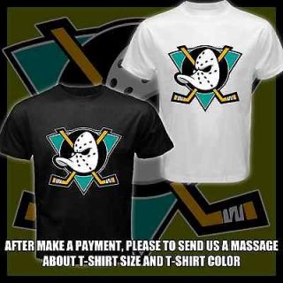 Mighty Ducks of Anaheim Movie Hockey Logo Black/White Tee T Shirt Size 
