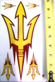 Arizone State Sun Devils ASU Fork Decal Sheet   Large