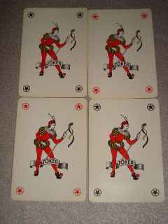 Greece rare lot of 4 jokers swap Greek Monopoly playing cards 1960s