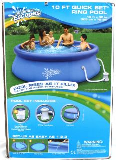 Brand New Summer Escapes 10 FT Ring Pool Filter Pump System 