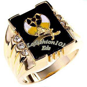 New 14k Gold Bonded w/the Shriners Symbol in middle Mens ring size 13