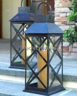   Horchow COLONIAL CANDLE LANTERN Tabletop Hanging Antique Iron Outdoor