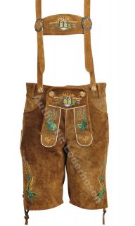 German Bavarian Lederhosen suede leather brown shorts #1005