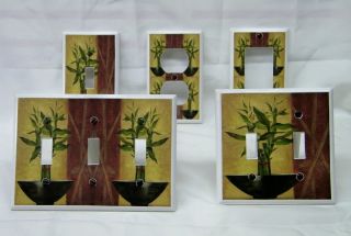Asian Bamboo IV Tranquil Zen Oriental Decor Light Switch Cover Outlet 