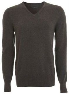 BURTON Mens V Neck Jumper Sweater Plain Top Grey Wool NEW OFFER 