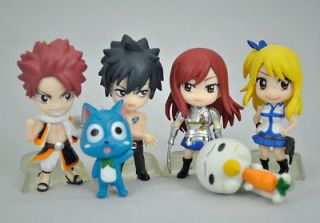 Fairy Tail Natsu /Happy /Lucy /Gray /Elza figures doll toy 6PCS