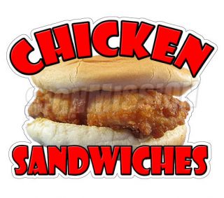CHICKEN SANDWICH Concession Decal food sign cart trailer stand sticker