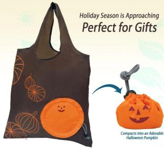 Pumpkin Halloween Trick or Treat Eco Bag Reusable Tote Holiday Party 