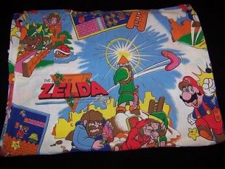   The Legend of Zelda & Super Mario Bros. 1988 flat twin bed sheet