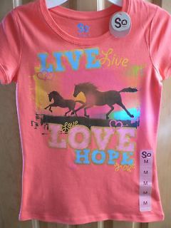 NEW So Brand Cowgirl Live, Love, Hope Horse T Shirt Top Size Large