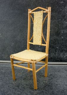 Dolls House Miniature Furniture Vintage Bamboo Side Dining Chair 672