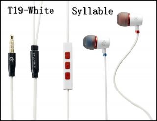   New T19 White In ear Earphone with Microphone for Phone Talking