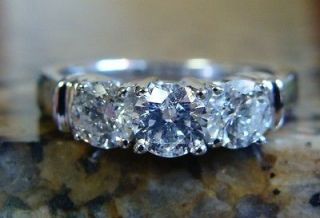   ct LEO SCHACTER SI2/E F ROUND 3 Stone Diamond Engagement Ring 14K WG